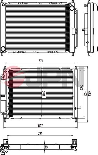 JPN 60C9048-JPN - Радиатор, охлаждение двигателя avtokuzovplus.com.ua