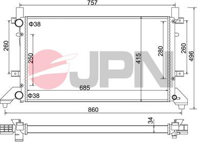 JPN 60C9061-JPN - Радіатор, охолодження двигуна autocars.com.ua