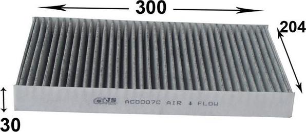 JS Asakashi AC0007C - Фільтр, повітря у внутрішній простір autocars.com.ua