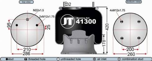 Juratek JAA41301E - Кожух пневматичної ресори autocars.com.ua