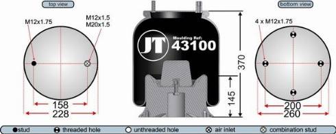 Juratek JAA43103 - Кожух пневматичної ресори autocars.com.ua