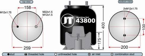 Juratek JAA43801 - Кожух пневматичної ресори autocars.com.ua