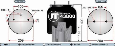 Juratek JAA43802E - Кожух пневматичної ресори autocars.com.ua