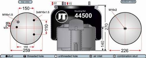 Juratek JAA44504 - Кожух пневматической рессоры avtokuzovplus.com.ua