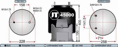 Juratek JAA45001 - Кожух пневматичної ресори autocars.com.ua