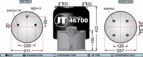 Juratek JAA46702E - Кожух пневматичної ресори autocars.com.ua