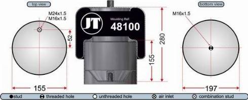 Juratek JAA48106 - Кожух пневматичної ресори autocars.com.ua