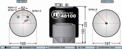 Juratek JAA48107 - Кожух пневматичної ресори autocars.com.ua