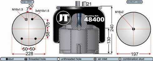 Juratek JAA48402 - Кожух пневматической рессоры avtokuzovplus.com.ua