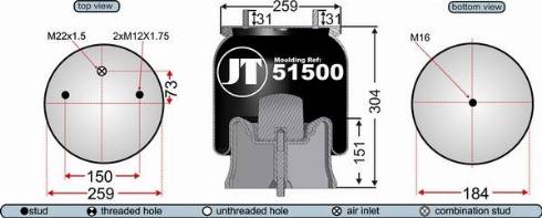 Juratek JAA51501E - Кожух пневматичної ресори autocars.com.ua