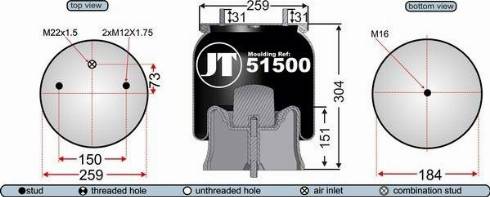 Juratek JAA51501 - Кожух пневматичної ресори autocars.com.ua