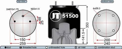 Juratek JAA51502E - Кожух пневматичної ресори autocars.com.ua