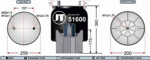 Juratek JAA51602 - Кожух пневматичної ресори autocars.com.ua