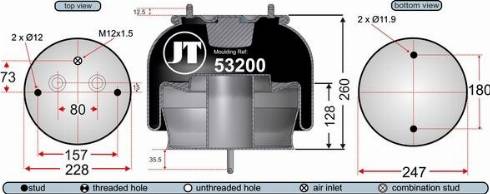 Juratek JAA53201 - Кожух пневматичної ресори autocars.com.ua