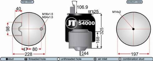 Juratek JAA54001 - Кожух пневматичної ресори autocars.com.ua