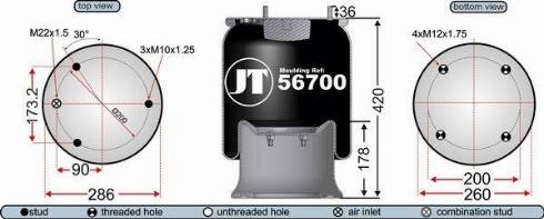 Juratek JAA56701 - Кожух пневматичної ресори autocars.com.ua