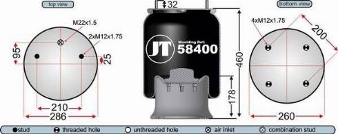 Juratek JAA58401 - Кожух пневматичної ресори autocars.com.ua