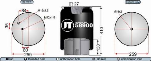 Juratek JAA58902 - Кожух пневматичної ресори autocars.com.ua