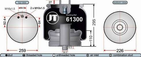 Juratek JAA61301 - Кожух пневматичної ресори autocars.com.ua