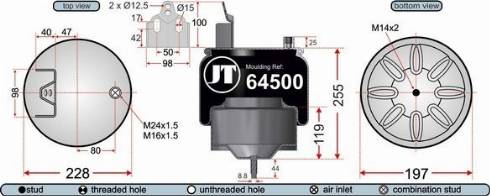 Juratek JAA64501 - Кожух пневматической рессоры avtokuzovplus.com.ua