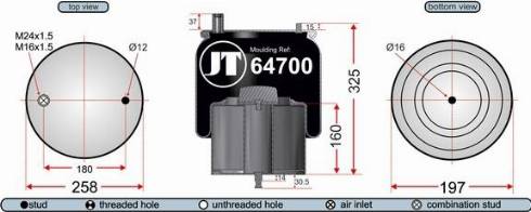 Juratek JAA64701 - Кожух пневматической рессоры avtokuzovplus.com.ua