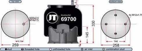 Juratek JAA69701 - Кожух пневматической рессоры avtokuzovplus.com.ua