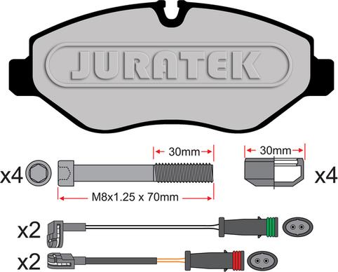 Juratek JCP115 - Тормозные колодки, дисковые, комплект autodnr.net