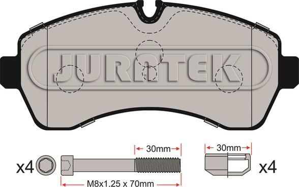 Juratek JCP121 - Тормозные колодки, дисковые, комплект avtokuzovplus.com.ua