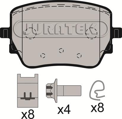 Juratek JCP8592 - Тормозные колодки, дисковые, комплект avtokuzovplus.com.ua