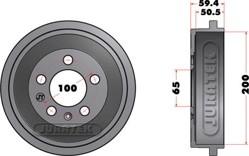 Juratek JDR002 - Тормозной барабан avtokuzovplus.com.ua