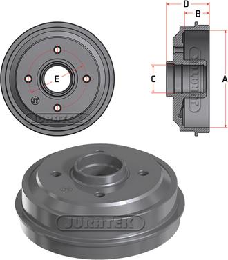 Juratek JDR016 - Тормозной барабан avtokuzovplus.com.ua