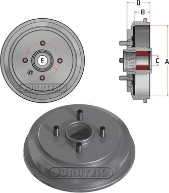 Juratek JDR035B - Гальмівний барабан autocars.com.ua