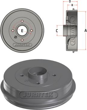 Juratek JDR064 - Гальмівний барабан autocars.com.ua