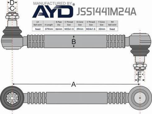 Juratek JSS1441M24A - Тяга / стойка, стабилизатор avtokuzovplus.com.ua