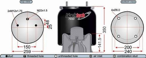 Juratek RML75133CP3 - Кожух пневматичної ресори autocars.com.ua