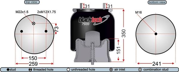 Juratek RML75133CP5 - Кожух пневматичної ресори autocars.com.ua