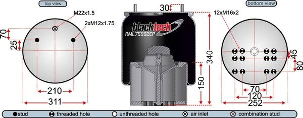 Juratek RML75992CP - Кожух пневматичної ресори autocars.com.ua