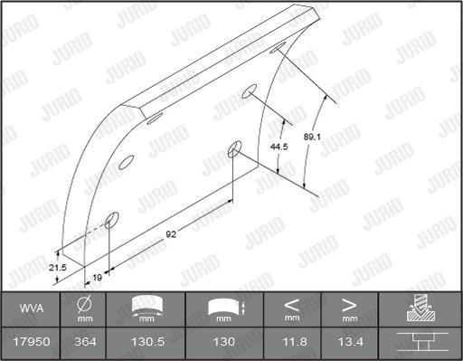 Jurid 1729035380 - Комплект гальмівних черевиків, барабанні гальма autocars.com.ua