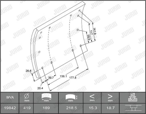 Jurid 1936901230 - Комплект гальмівних черевиків, барабанні гальма autocars.com.ua