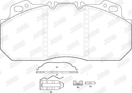 Jurid 2909009560 - Тормозные колодки, дисковые, комплект avtokuzovplus.com.ua