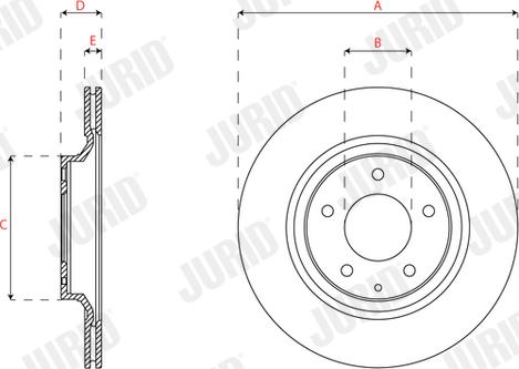 Jurid 562563JC - Гальмівний диск autocars.com.ua