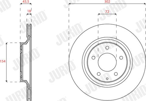 Jurid 562563JC - Гальмівний диск autocars.com.ua