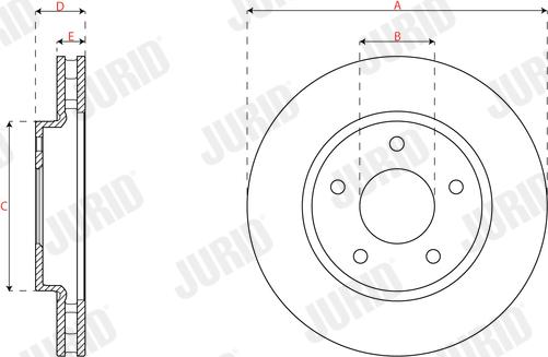 Jurid 562784JC - Гальмівний диск autocars.com.ua