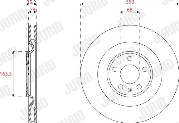 Jurid 563225JC-1 - Гальмівний диск autocars.com.ua