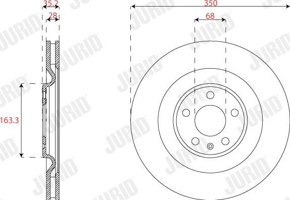 Jurid 563225JC - Гальмівний диск autocars.com.ua