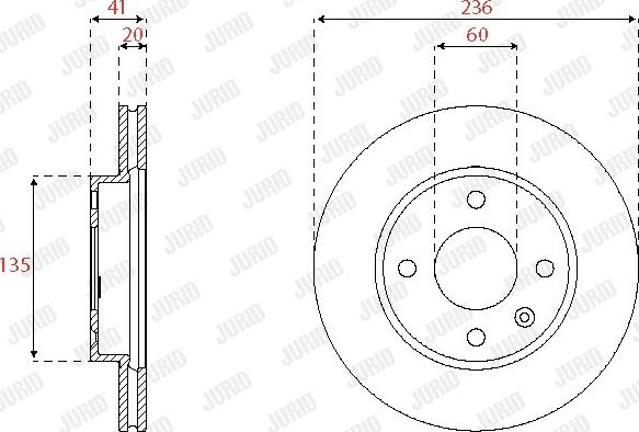 Jurid 563252JC-1 - Гальмівний диск autocars.com.ua