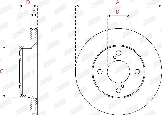 Jurid 563253JC-1 - Гальмівний диск autocars.com.ua