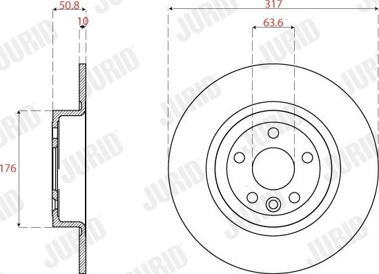 Jurid 563264JC-1 - Гальмівний диск autocars.com.ua