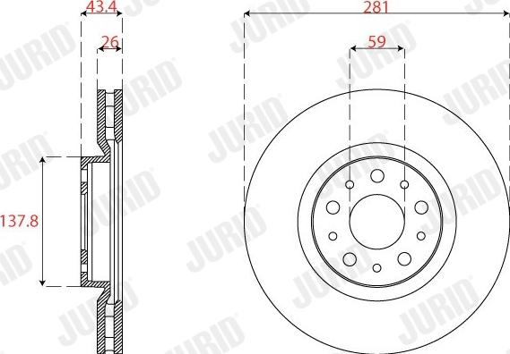 Jurid 563274JC-1 - Гальмівний диск autocars.com.ua