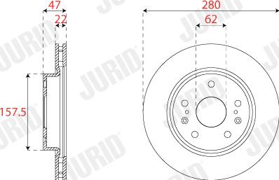 Jurid 563279JC - Гальмівний диск autocars.com.ua